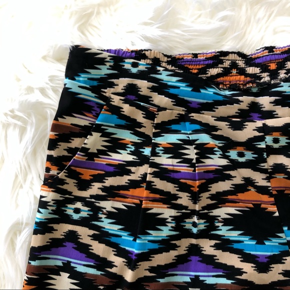 Mimi Chica Elastic Waist Aztec Print Straight Pant - Picture 4 of 9